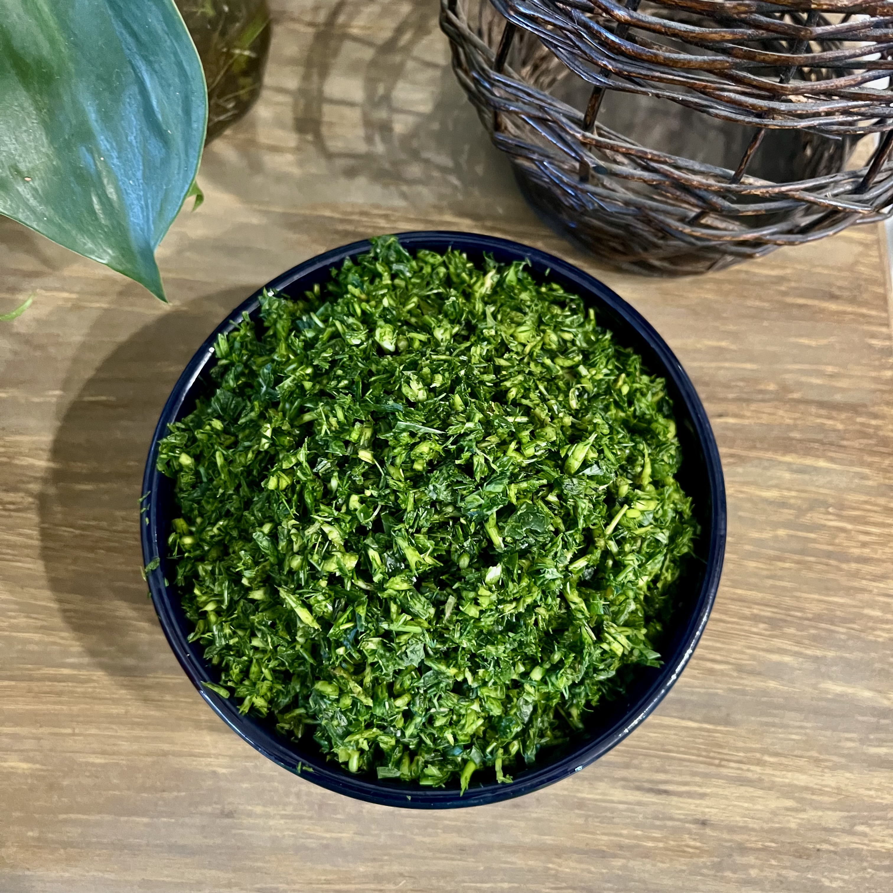 سبزی دلمه و کوفته خرد شده